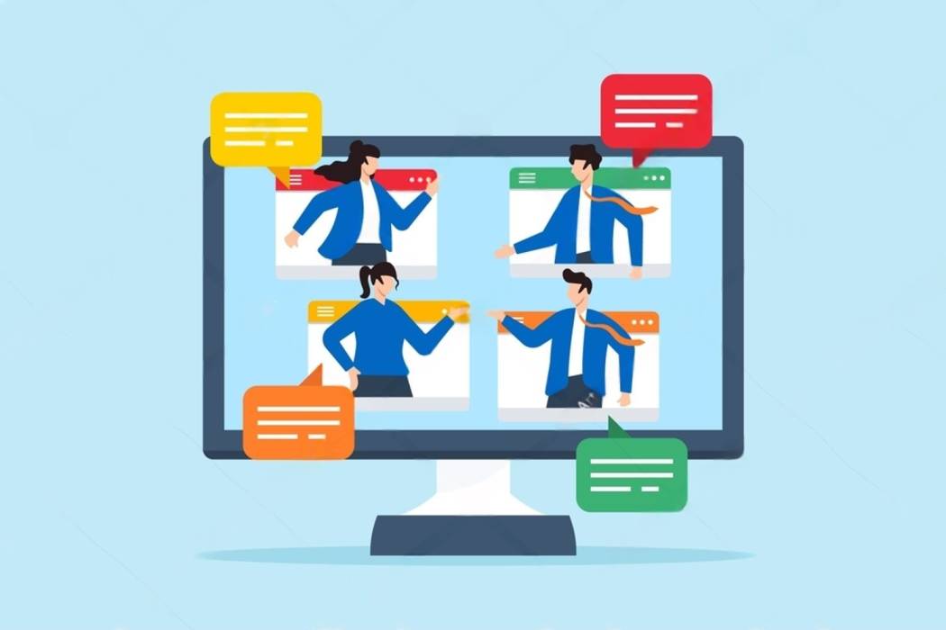 Board members reviewing an executive communication strategy on a digital portal